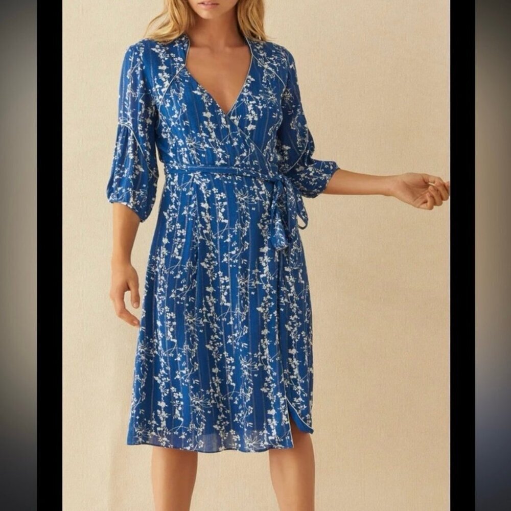 Ba&sh folia metallic floral wrap dress